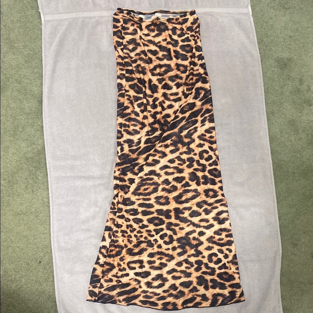 Leopard Print Maxi Skirt